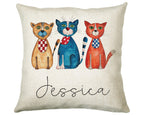 Personalised Cat Lover Cushion Gift Printed Name Design - Cushion Throw Pillow Gift For Boys Nursery Bedroom Birthday Christmas Gift CS041
