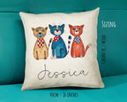 Personalised Cat Lover Cushion Gift Printed Name Design - Cushion Throw Pillow Gift For Boys Nursery Bedroom Birthday Christmas Gift CS041