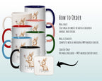 Personalised Bunny Rabbit Gift Mug - Ceramic Coffee Tea Hot Chocolate Mug Coaster Cute Rabbit Flowers Animal - Secret Santa Gift Idea MG0868