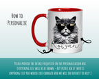 Personalised Cat Lovers Gift Mug - Ceramic Coffee Tea Chocolate Mug Coaster - Cool Cat Design for Cat Owner Cat Mum Dad Secret Santa MG0889