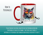 Personalised Cat Lovers Gift Mug - Ceramic Coffee Tea Chocolate Mug Coaster - Cool Cat Design for Cat Owner Cat Mum Dad Secret Santa MG0890