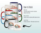 Personalised Cat Lovers Gift Mug - Ceramic Coffee Tea Chocolate Mug Coaster Cat Sleeping Design for Cat Owner Cat Mum Secret Santa MG0892
