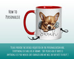 Personalised Chihuahua Dog Gift Mug - Ceramic Coffee Tea Chocolate Mug Coaster Sleeping Puppy Design Dog Mum Dad Owner Secret Santa MG0913