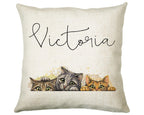 Personalised Cat Lover Cushion Gift Printed Name Design - Cushion Throw Pillow Gift For Boys Nursery Bedroom Birthday Christmas Gift CS039