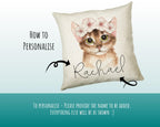 Personalised Cat Lover Cushion Gift Printed Name Design - Cushion Throw Pillow Gift For Boys Nursery Bedroom Birthday Christmas Gift CS043
