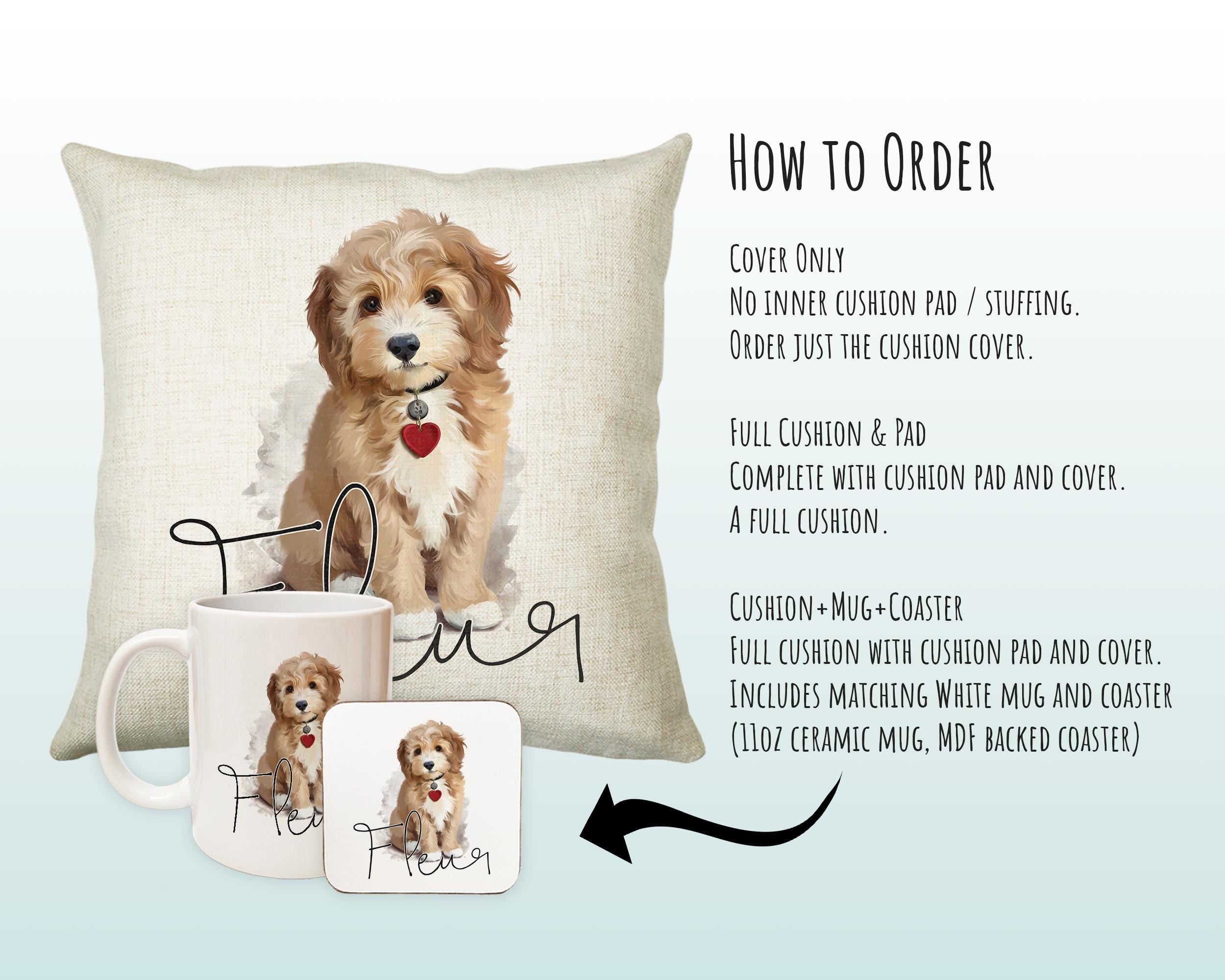 Personalised Puppy Dog Cushion Gift Printed Name Design - Cushion Throw Pillow Gift For Mum Dad Friend Bedroom Birthday Christmas Gift CS077