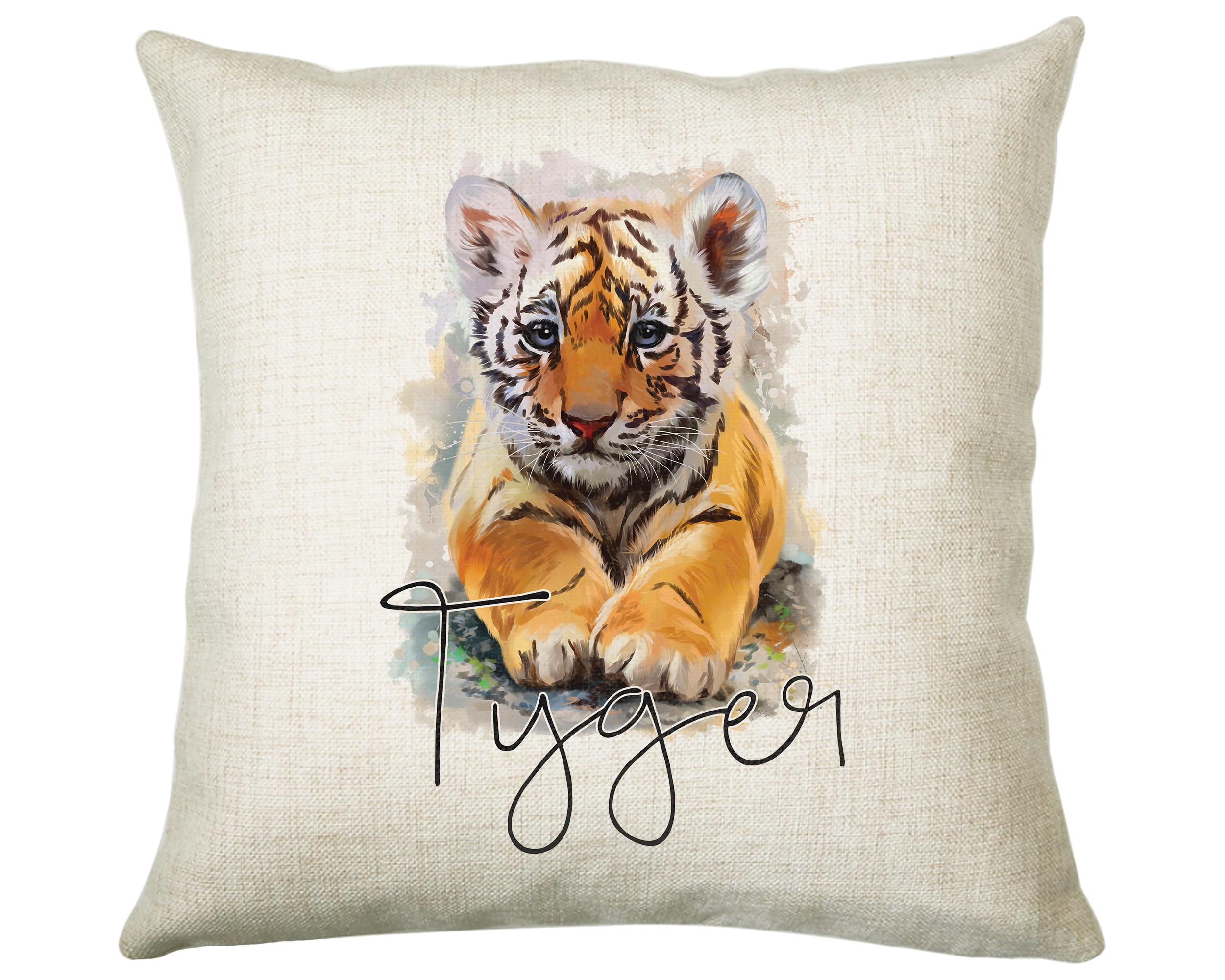 Personalised Tiger Cushion Gift Printed Name Design Big Cat Cushion Throw Pillow Gift For Mum Dad Friend Bedroom Birthday Gift CS137