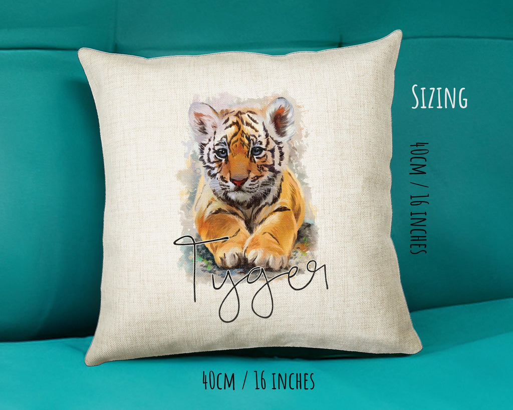 Personalised Tiger Cushion Gift Printed Name Design Big Cat Cushion Throw Pillow Gift For Mum Dad Friend Bedroom Birthday Gift CS137