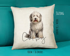 Personalised Old English Sheep Dog Dog Cushion Gift Printed Name Design - Cushion Throw Pillow Gift -Bedroom Birthday Christmas Gift CS560