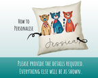 Personalised Cat Lover Cushion Gift Printed Name Design - Cushion Throw Pillow Gift For Boys Nursery Bedroom Birthday Christmas Gift CS041