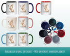 Personalised Bunny Rabbit Gift Mug - Ceramic Coffee Tea Hot Chocolate Mug Coaster Cute Rabbit Flowers Animal - Secret Santa Gift Idea MG0868