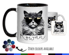 Personalised Cat Lovers Gift Mug - Ceramic Coffee Tea Chocolate Mug Coaster - Cool Cat Design for Cat Owner Cat Mum Dad Secret Santa MG0889