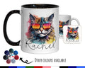 Personalised Cat Lovers Gift Mug - Ceramic Coffee Tea Chocolate Mug Coaster - Cool Cat Design for Cat Owner Cat Mum Dad Secret Santa MG0890