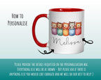 Personalised Cat Lovers Gift Mug - Ceramic Coffee Tea Chocolate Mug Coaster Sleeping Cats Design for Cat Owner Cat Mum Secret Santa MG0893