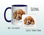 Personalised Cocker Spaniel Gift Mug - Ceramic Coffee Tea Chocolate Mug Coaster English Spaniel Design Dog Mum Dad Owner Secret Santa MG0911