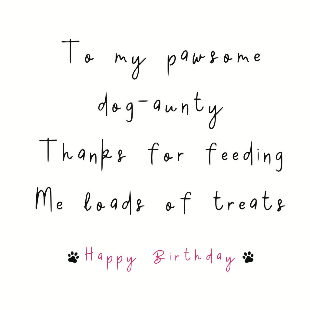 To my pawsome dog-Aunty card