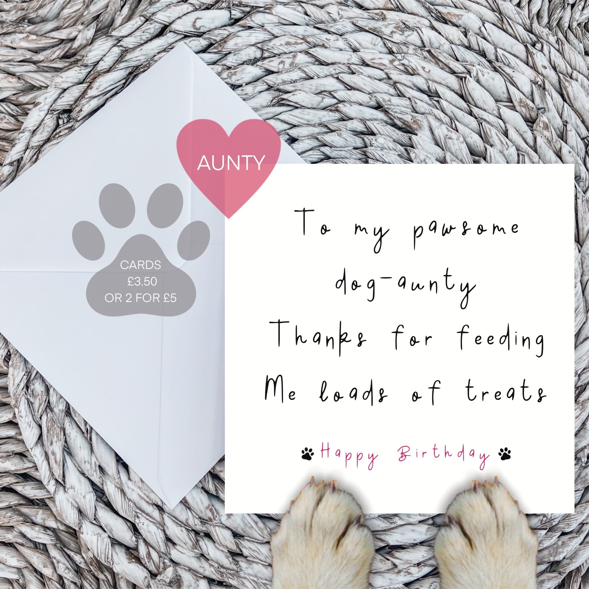 To my pawsome dog-Aunty card