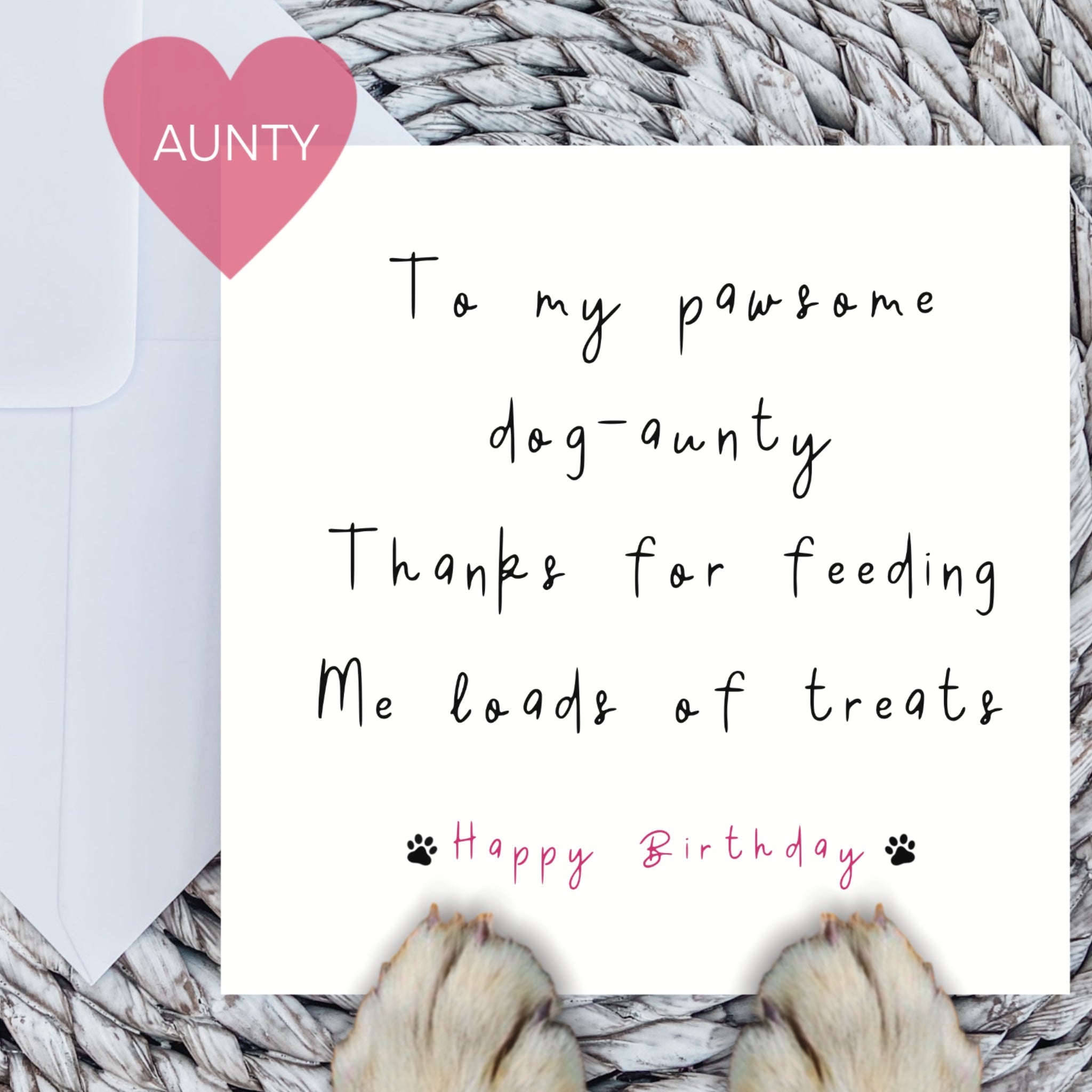 To my pawsome dog-Aunty card