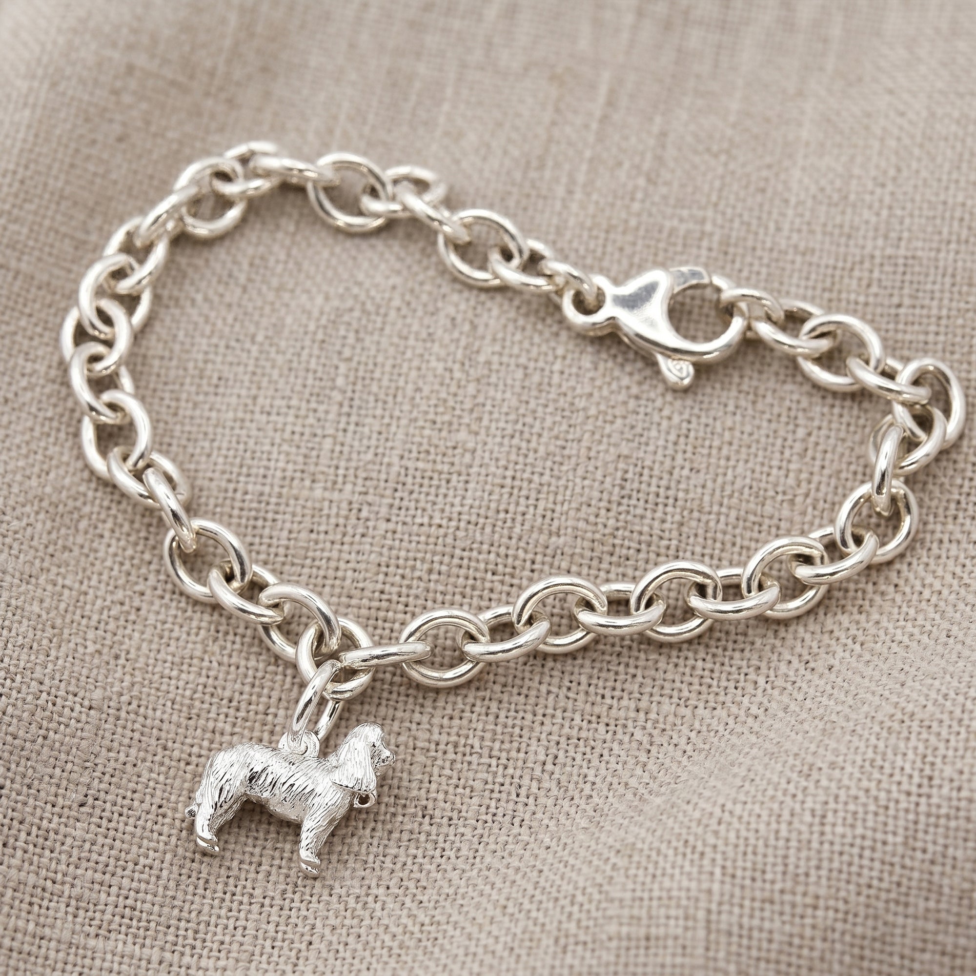 King Charles Spaniel Silver Dog Charm