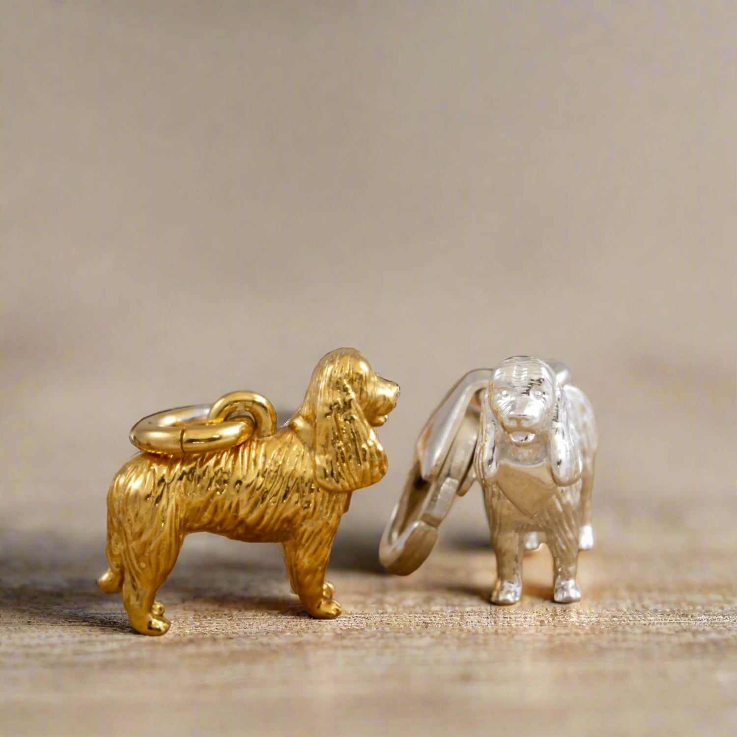 King Charles Spaniel Silver Dog Charm