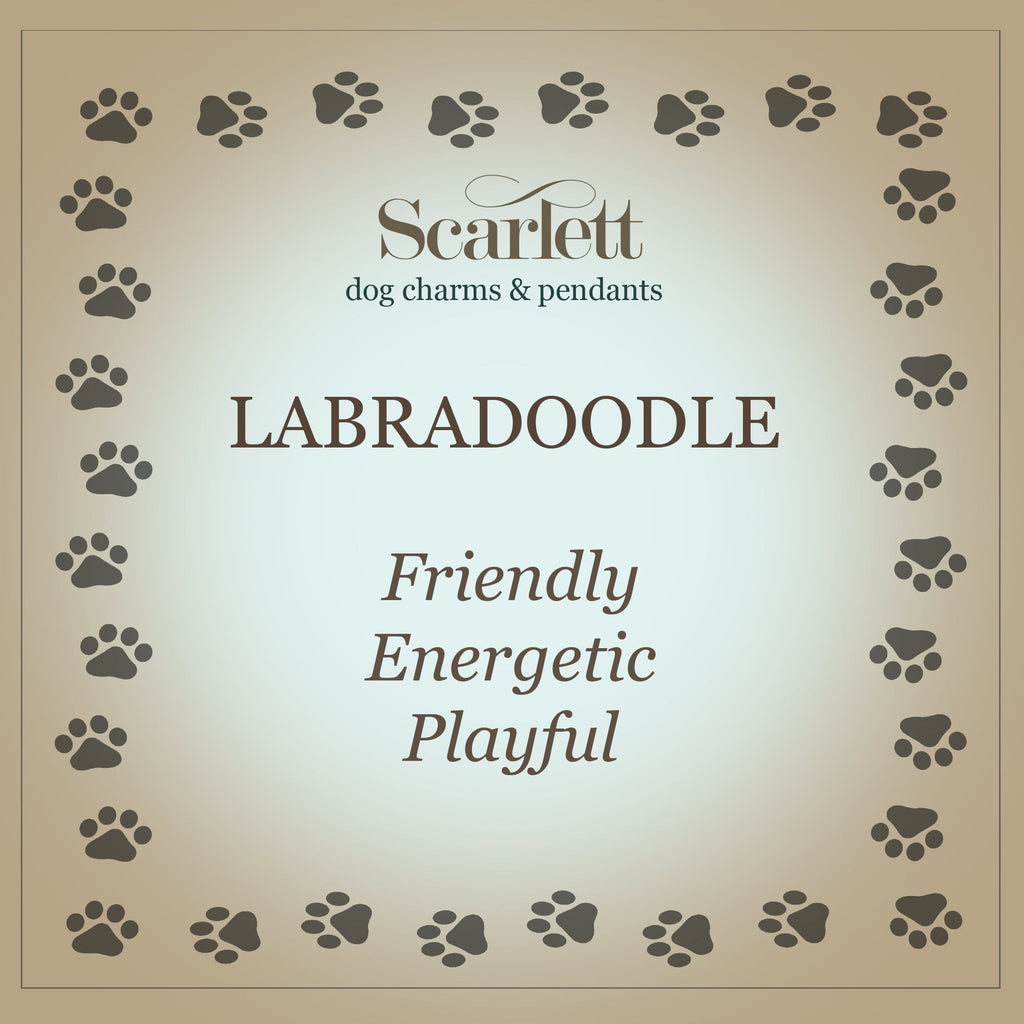 Labradoodle Silver Dog Charm