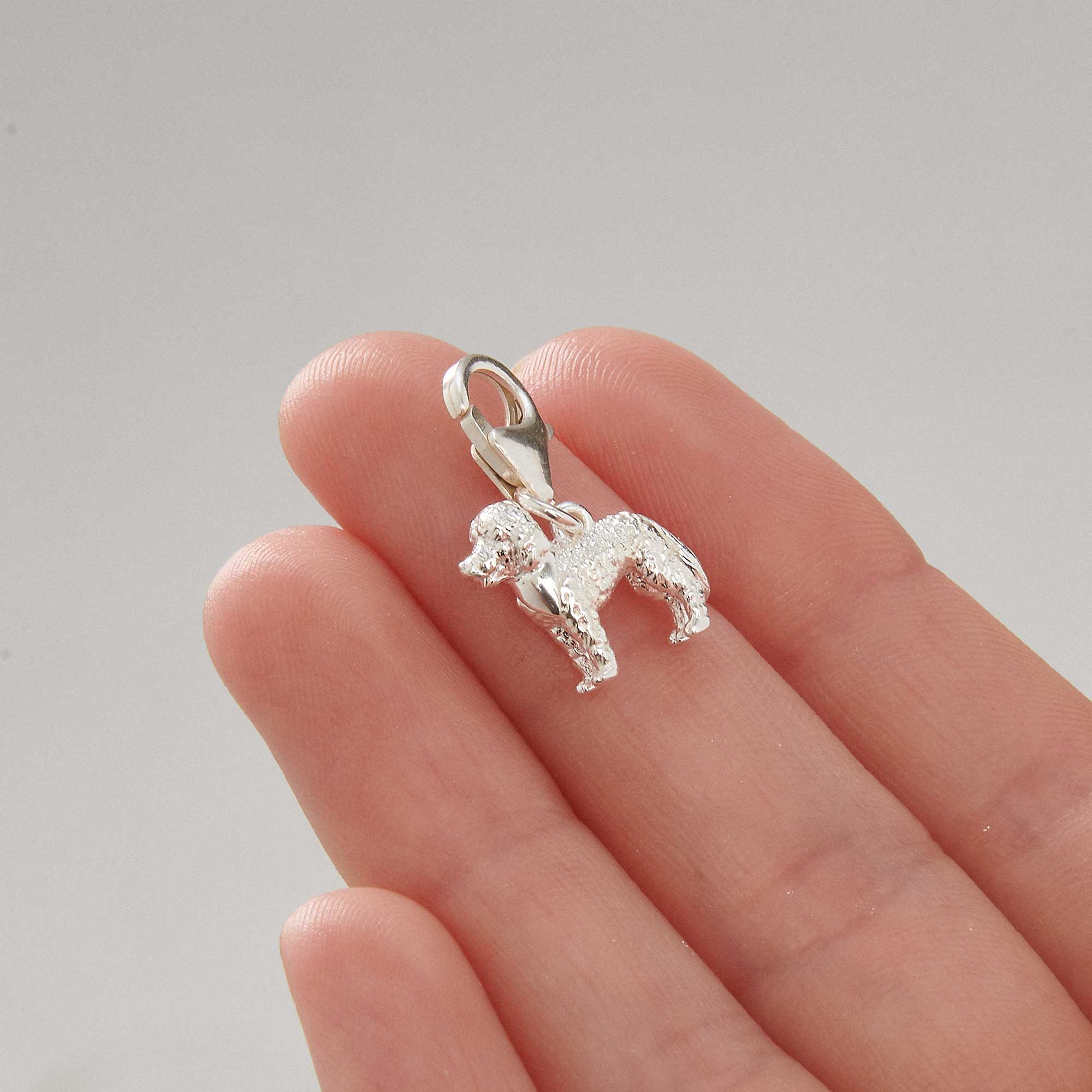 Labradoodle Silver Dog Charm