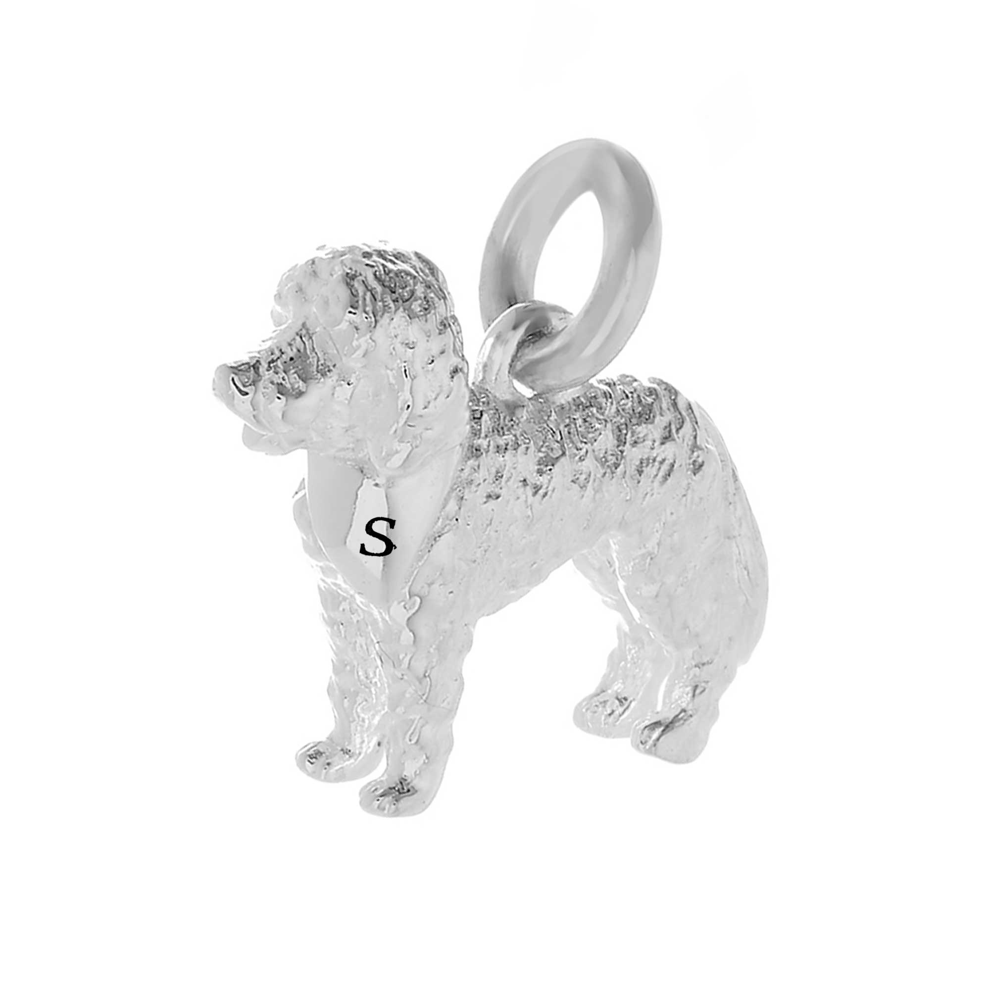 Labradoodle Silver Dog Charm