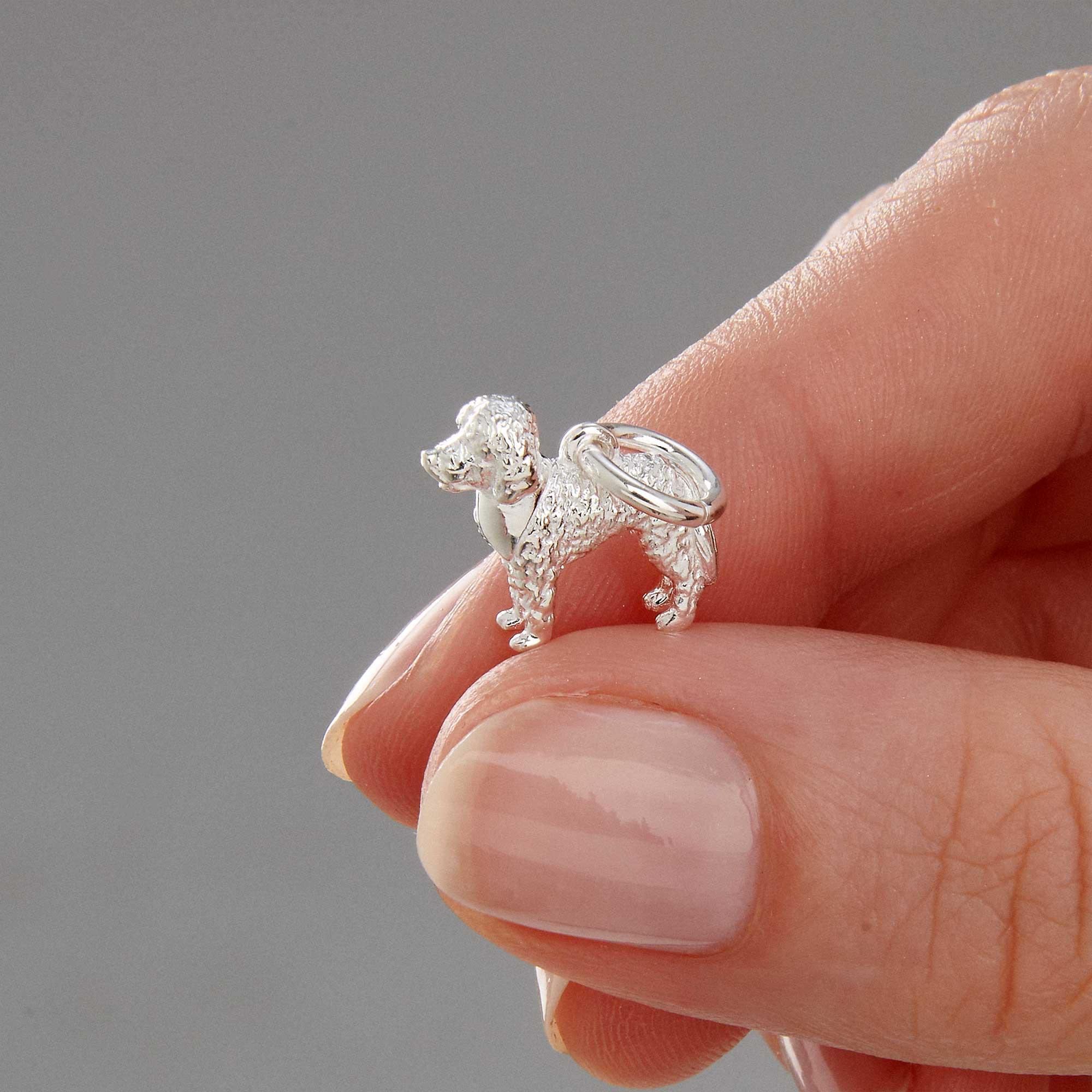 Labradoodle Silver Dog Charm