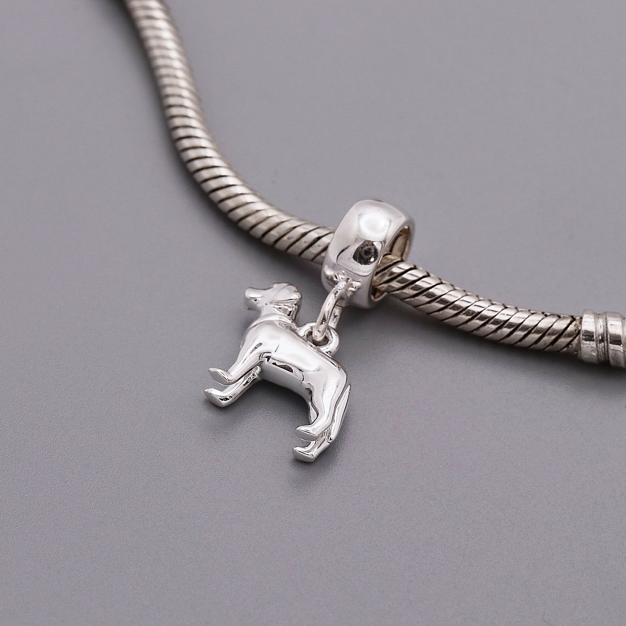 Labrador Silver Dog Charm