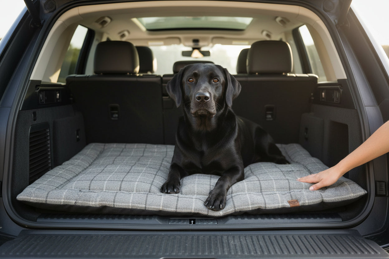Foldable Dog Travel Mat | Handmade Cushioned Pet Mat | Portable Dog Bed UK | Machine Washable Dog Mat