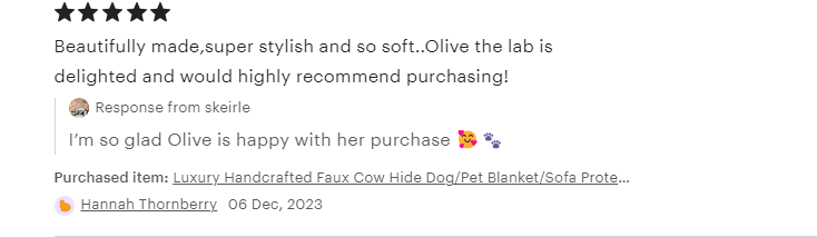Moody Cow Reversible Pet Blanket | Faux Cowhide & Sherpa | Handmade Luxury Throw for Dogs | Protects Furniture UK