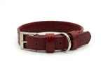 Oxblood Red Leather Dog Collar