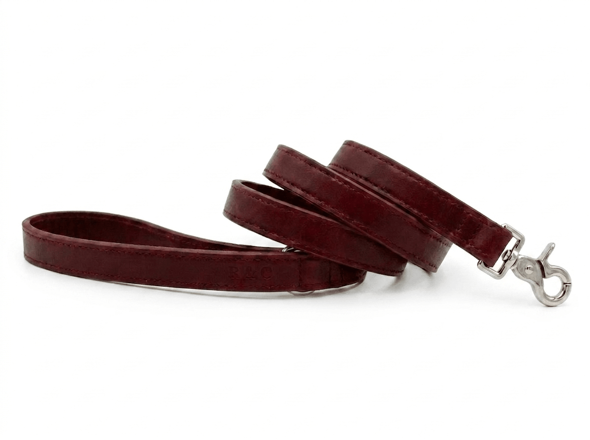 Oxblood Red Leather Dog Lead