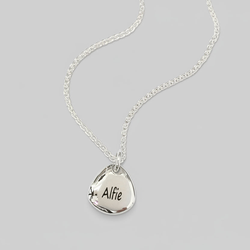 Pet Paw Print Personalised Silver Charm