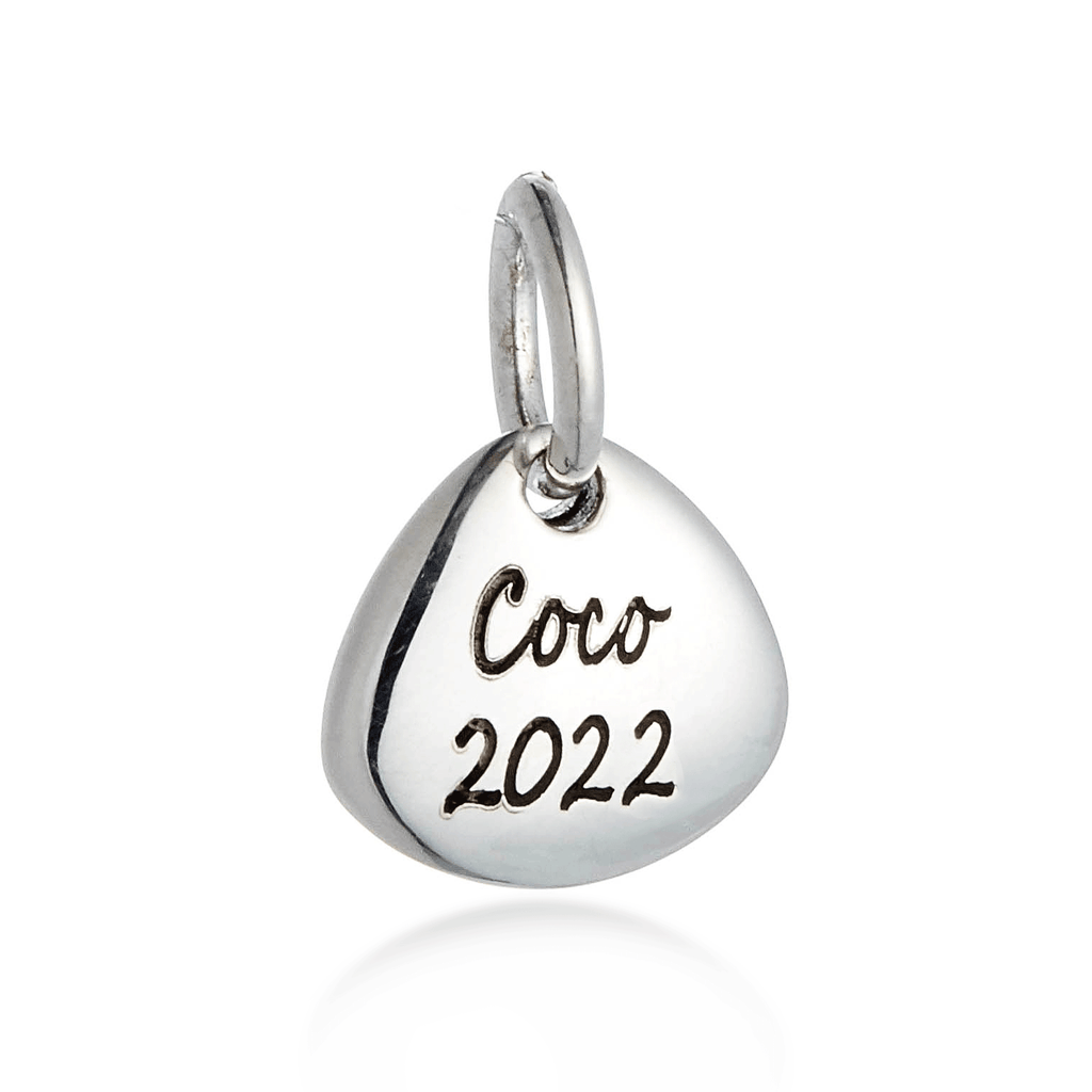 Pet Paw Print Personalised Silver Charm