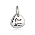 Pet Paw Print Personalised Silver Charm