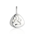 Pet Paw Print Personalised Silver Charm