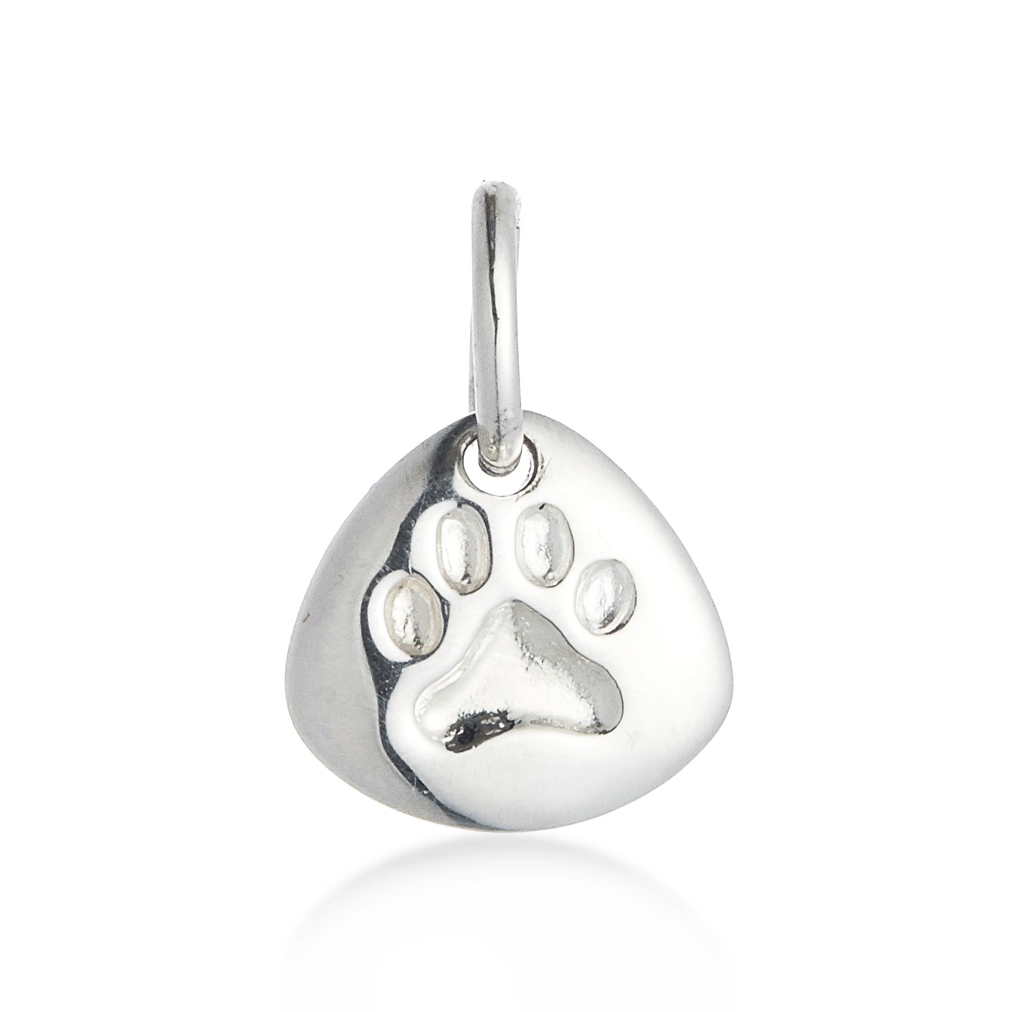 Pet Paw Print Personalised Silver Charm