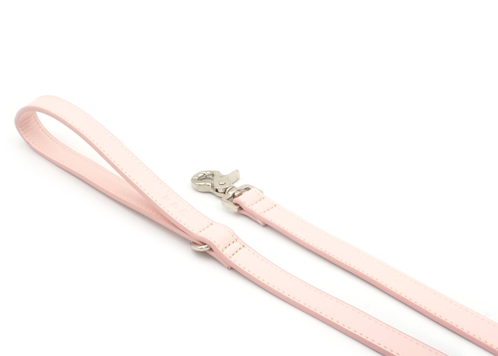 Pink Leather Dog Lead