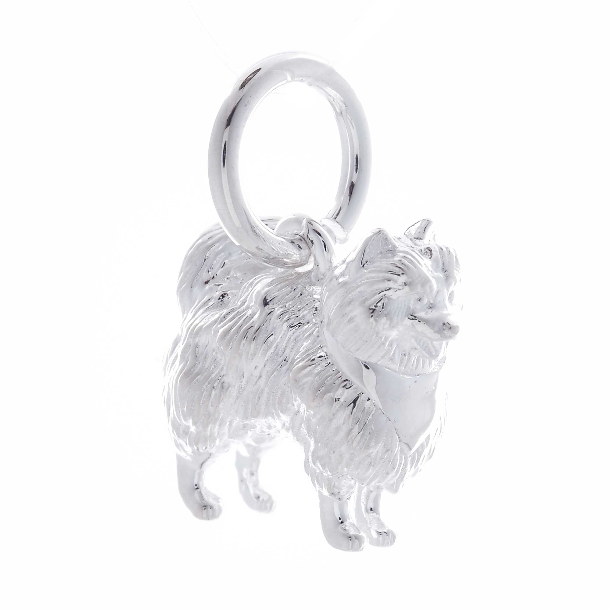 Pomeranian Silver Dog Charm