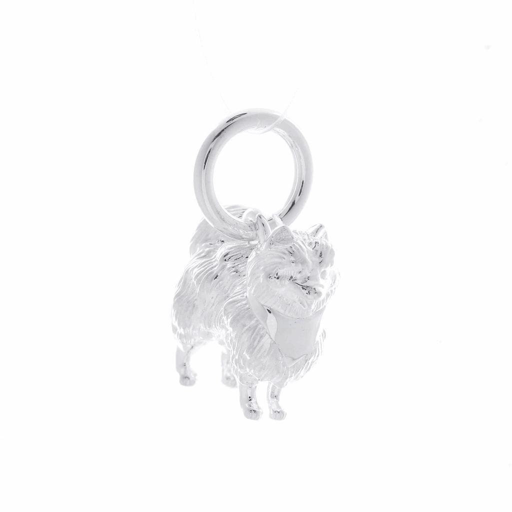 Pomeranian Silver Dog Charm