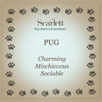 Pug Silver Dog Charm