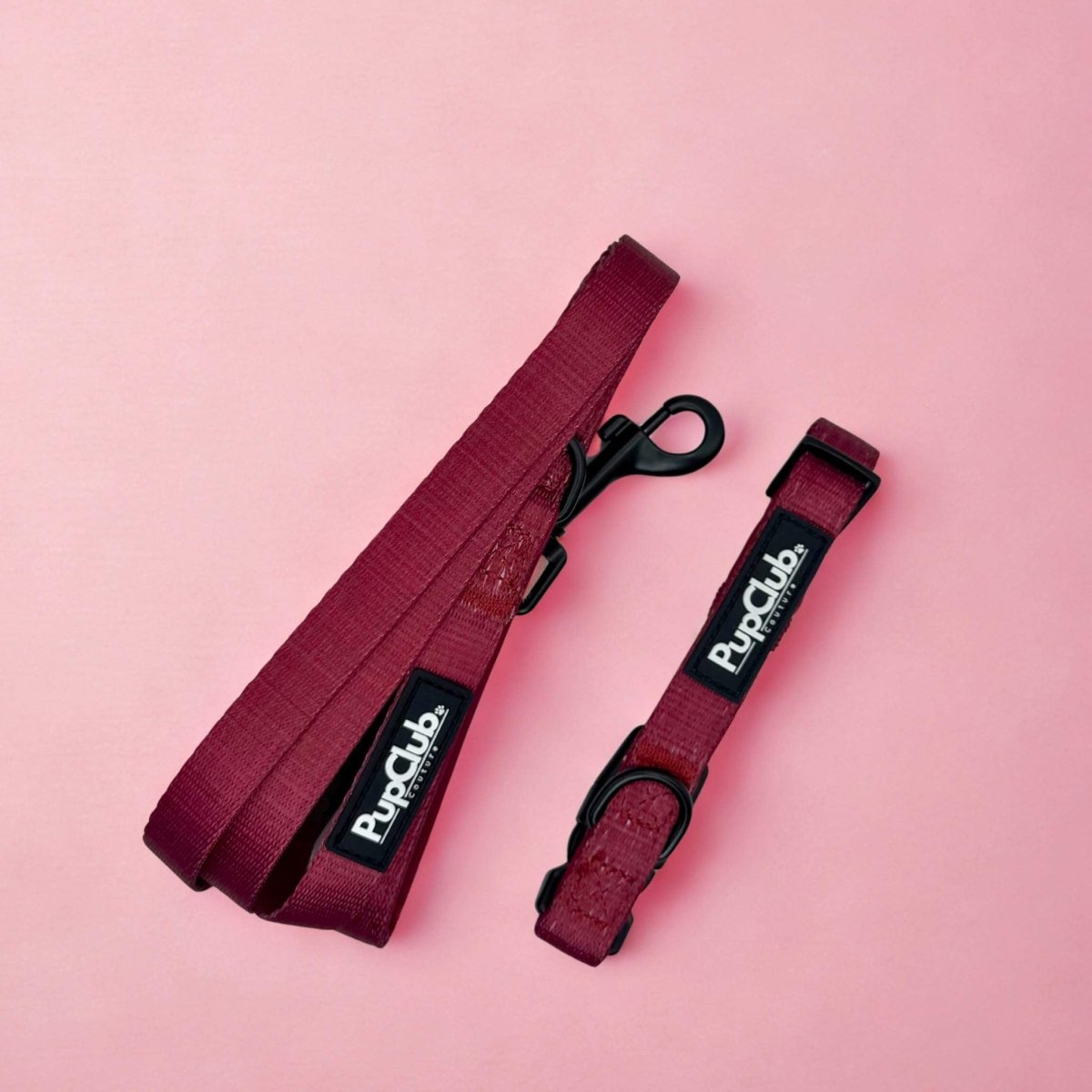Puppy Collar & Lead Set - Berry Red
