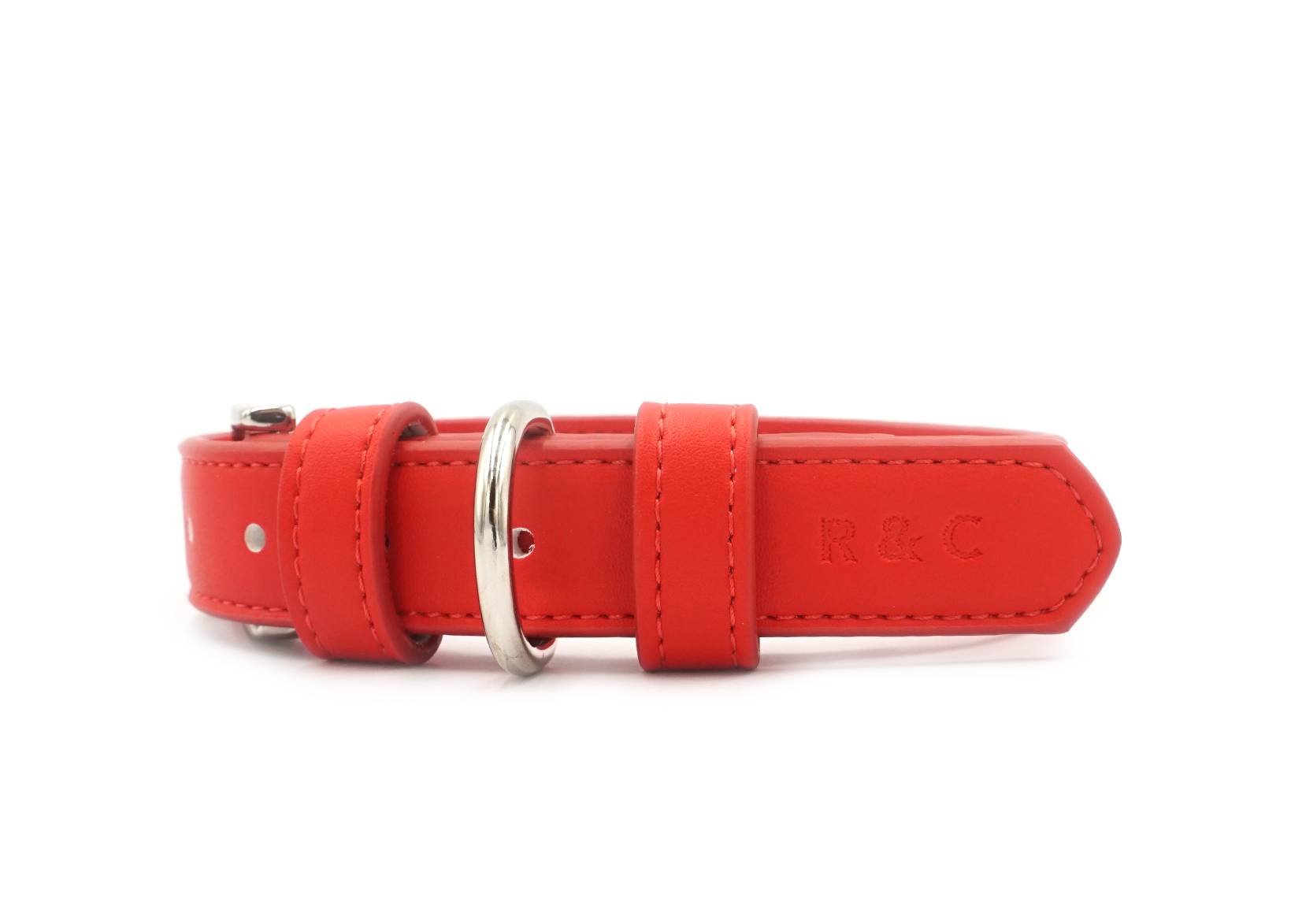Red Leather Dog Collar