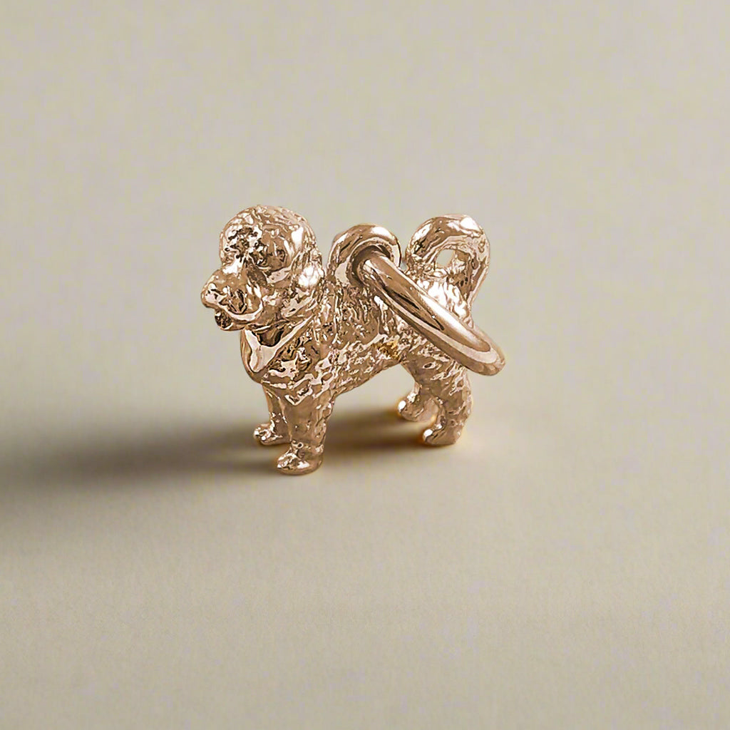 Cavapoo Silver Dog Charm