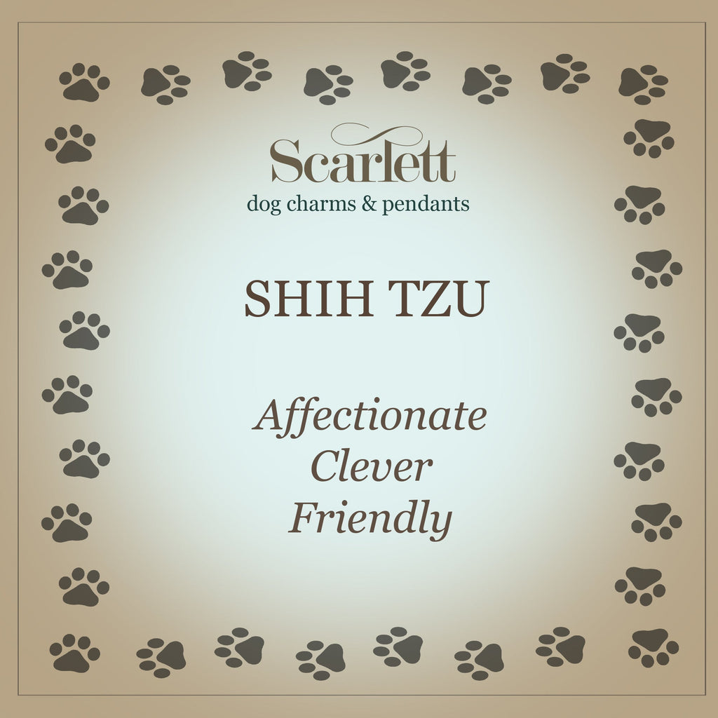 Shih Tzu Silver Dog Charm