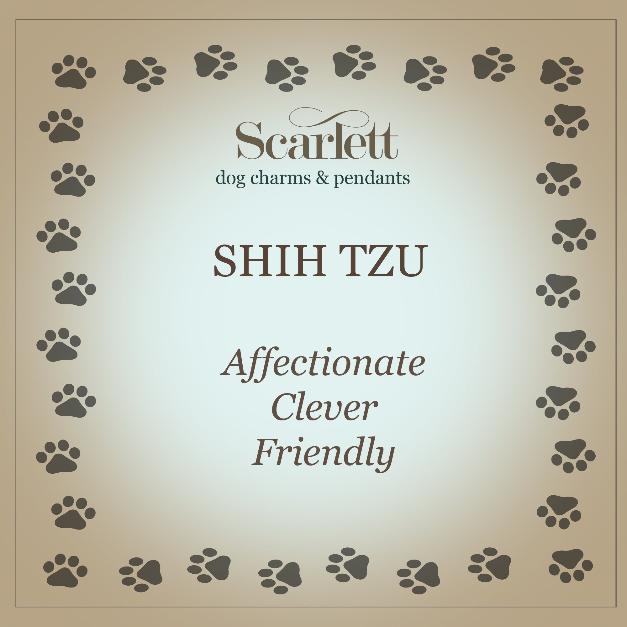 Shih Tzu Silver Dog Charm