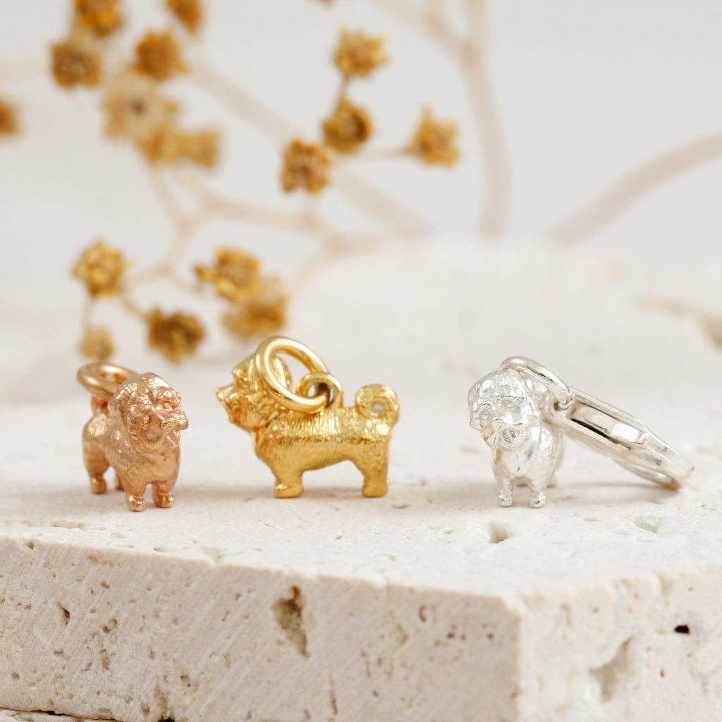 Shih Tzu Silver Dog Charm