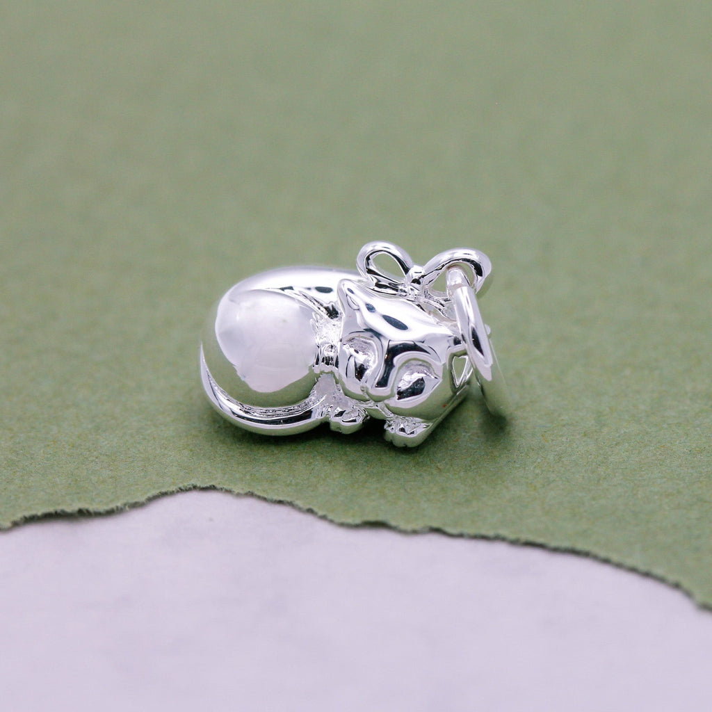 Cat Silver Charm
