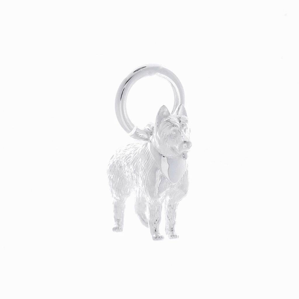German Shepherd Silver Dog Charm